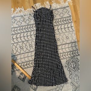 Zara black & white slip dress